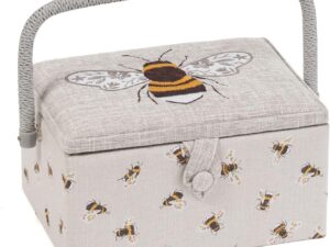 Scatola Porta Cucito Hobby Gift in Cotone con Ape - Media