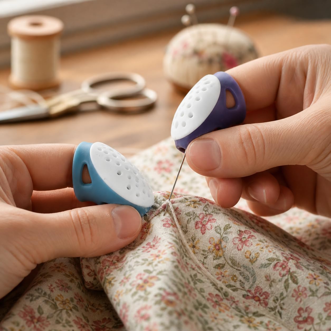 Set di 2 ditali in silicone per cucito a mano