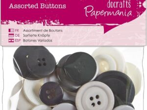Papermania - Bottoni assortiti 50g, monocromatici