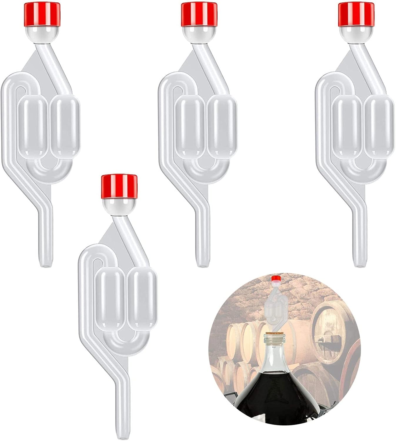 4 valvole Airlock fermentazione in plastica per birra e vino