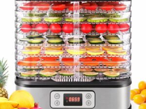 Nictemaw Essiccatore Alimentare 400W, 8 Vassoi in Acciaio Inox