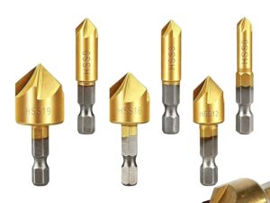 Set da 6 punte svasatrici titanio per falegnameria e bricolage