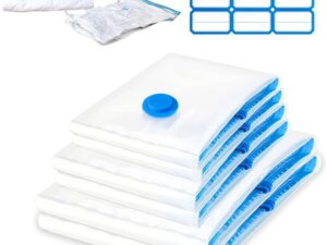 Set 6 sacchetti sottovuoto vestiti XL – 3 misure per viaggi e casa