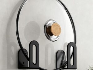 Organizzatore cucina in metallo nero, risparmia spazio