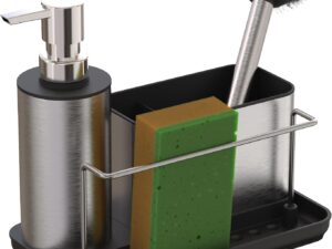 Organizer lavello Relaxdays con dispenser e portaspugna