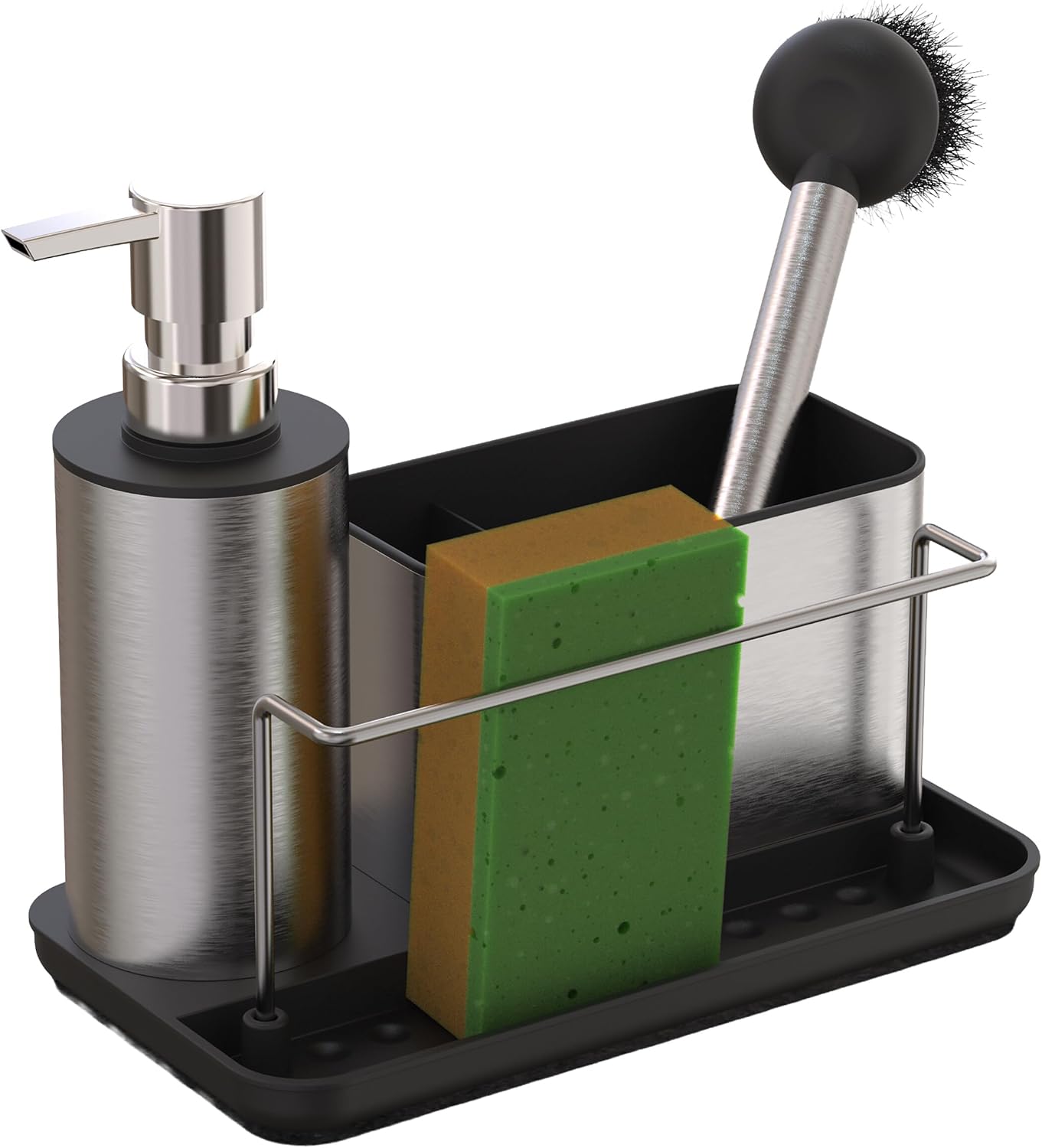 Organizer lavello Relaxdays con dispenser e portaspugna