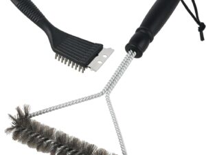 Spazzola barbecue 2 in 1 LShun, kit pulizia griglie acciaio