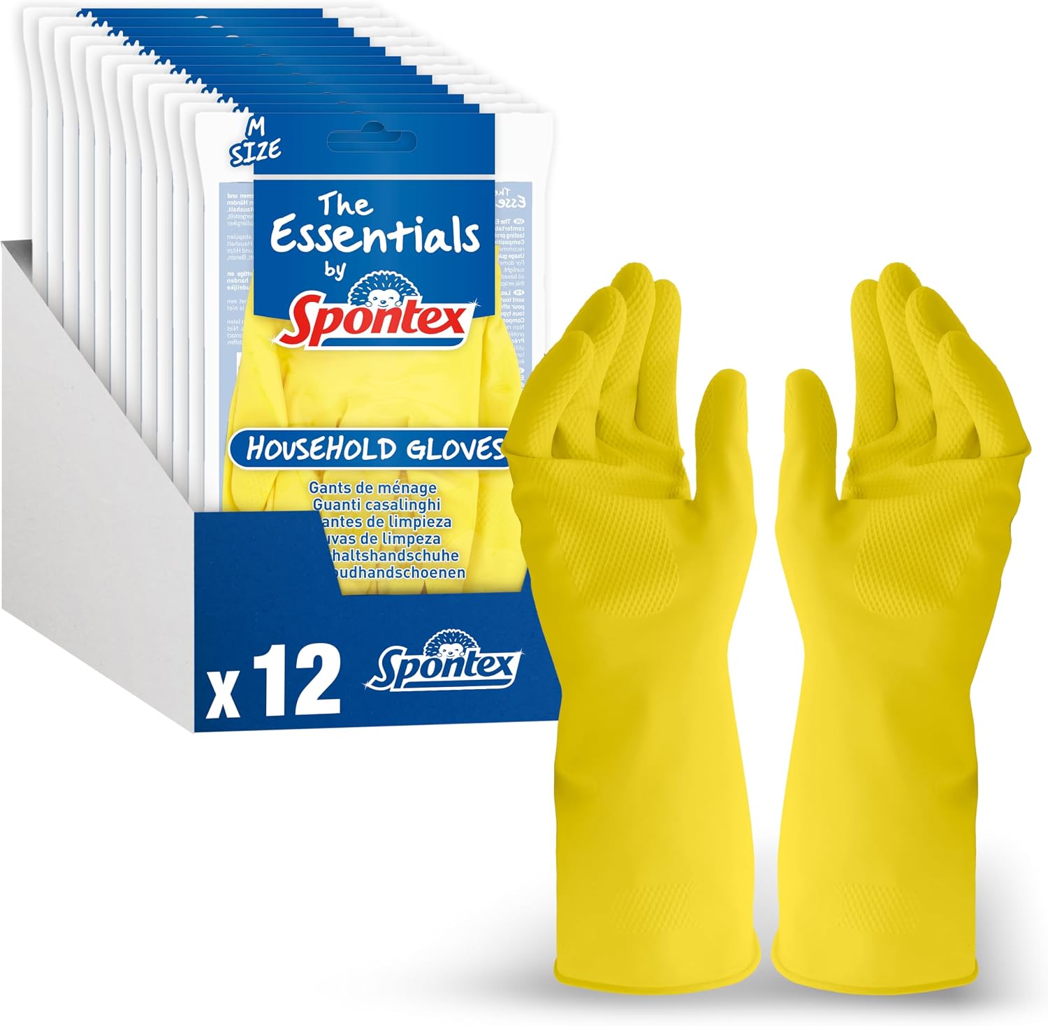 Spontex Guanti Lattice Naturale Taglia M - 12 Paia