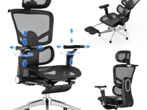 Naspaluro Sedia Ufficio Ergonomica con Poggiapiedi