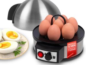 Avilia Cuociuova Compatto 400W per 7 Uova in Acciaio Inox