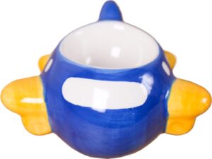 Portauova ceramica blu aereo retrò - Regalo originale