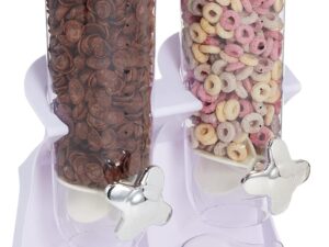 Relaxdays Dispenser Doppio per Cereali, 2 Comparti