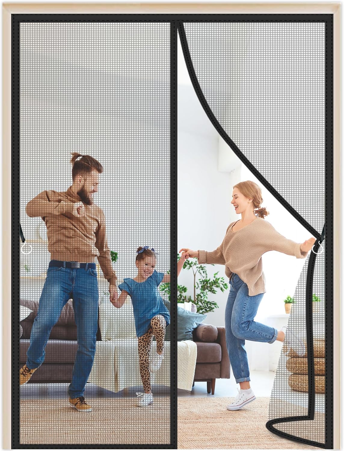 Zanzariera Magnetica 110x290cm Nero - Anti Zanzare e Insetti