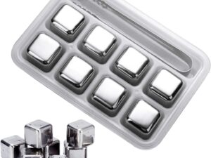 Cubetti ghiaccio riutilizzabili 8 pz per whisky e cocktail