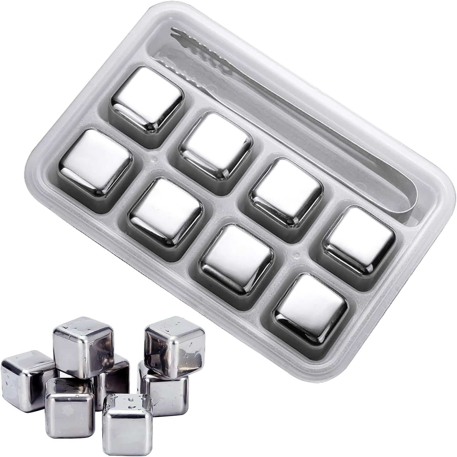 Cubetti ghiaccio riutilizzabili 8 pz per whisky e cocktail