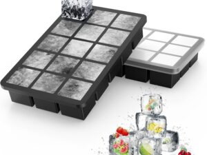 Ankway Stampo ghiaccio silicone 30 cubetti, coperchio incluso