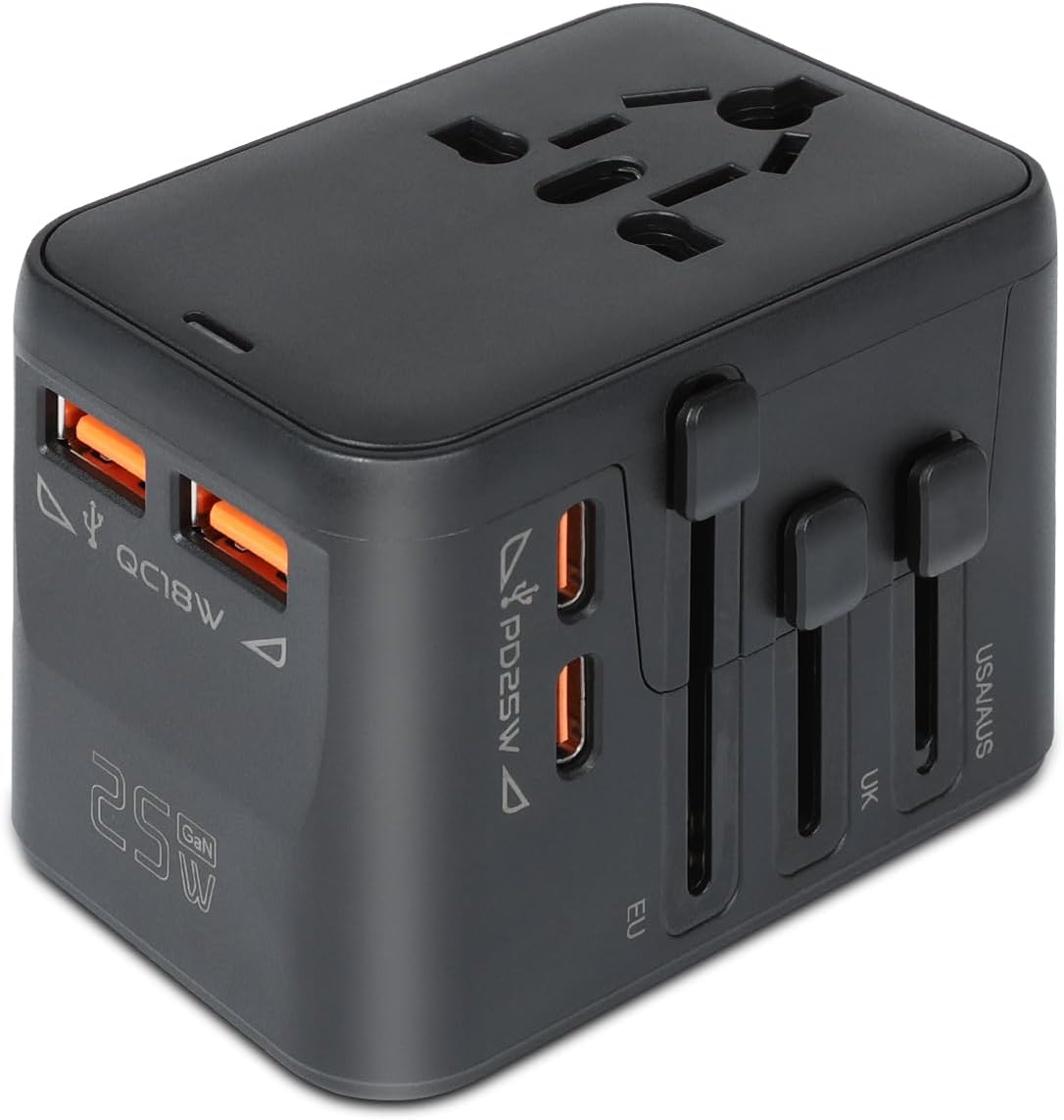 Adattatore universale AiQInu 25W con 4 porte USB