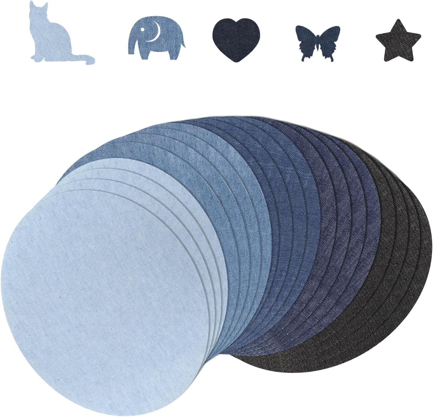 Toppe termoadesive per jeans in 5 colori - Set da 20
