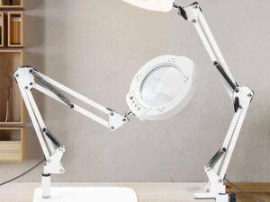 Lente d’ingrandimento 10X con luce e supporto regolabile
