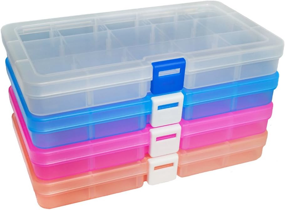 DUOFIRE Scatola Organizzatore 4 Colori 15 Scomparti