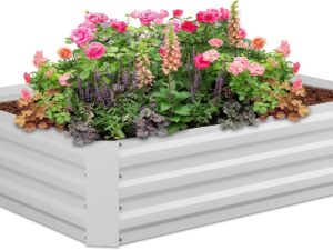 Relaxdays Fioriera Rialzata 120 cm in Ferro Zincato