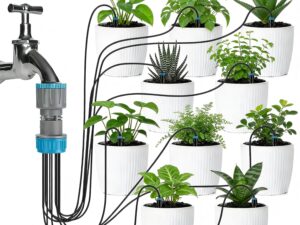 Sistema irrigazione goccia per piante in vaso e serra