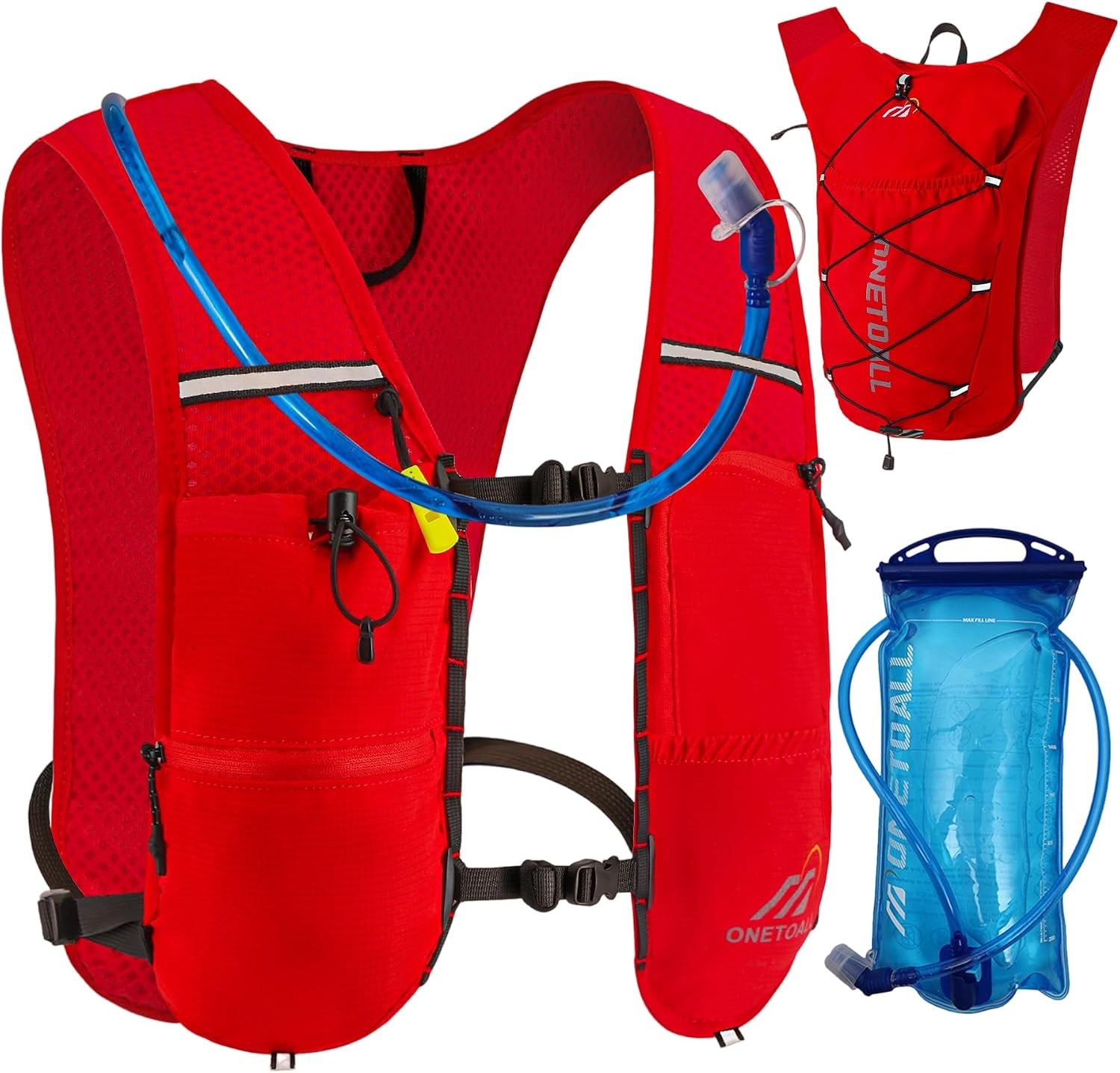 ONETOALL Zaino Trail Running 6L con Sacca Idrica 2L