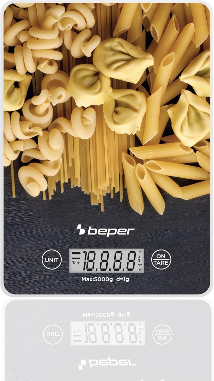 BEPER Bilancia digitale P102BIL003, 5kg, vetro temperato