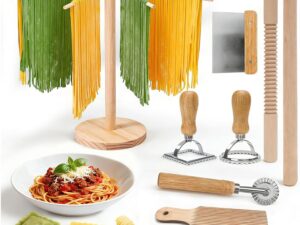 Kit pasta 9 pezzi Fernlandia – Stenditore, tagliapasta, stampi ravioli