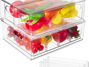 Organizzatore frigorifero Abiudeng 3 pezzi trasparente senza BPA