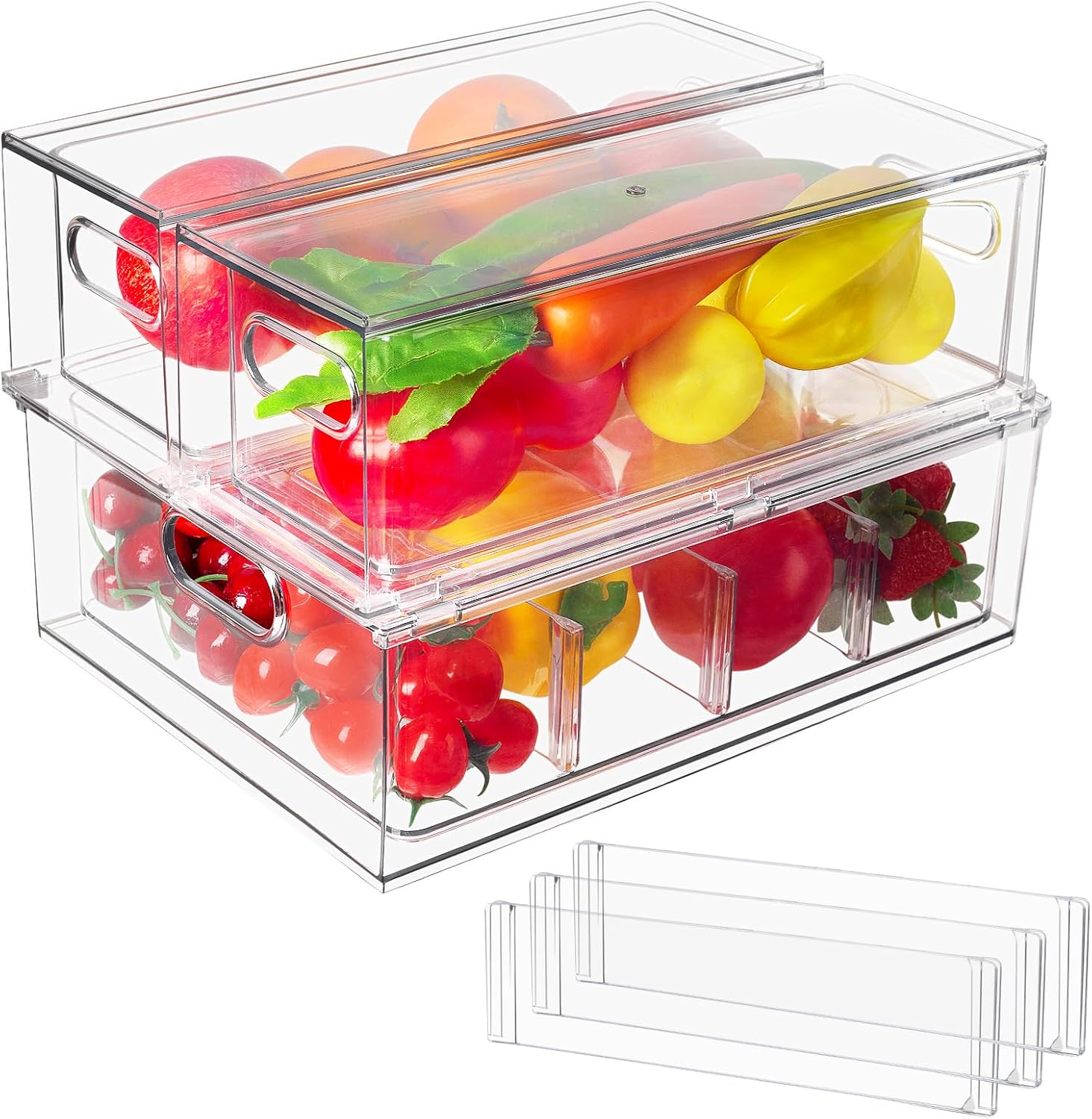 Organizzatore frigorifero Abiudeng 3 pezzi trasparente senza BPA