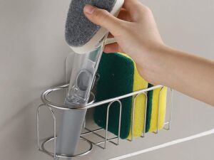 Cestino porta spugne in acciaio inox per lavello