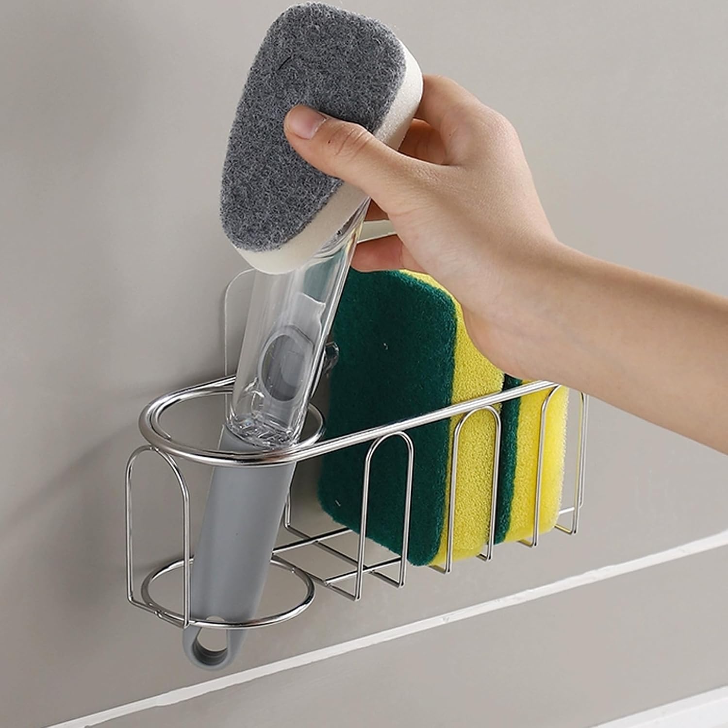 Cestino porta spugne in acciaio inox per lavello
