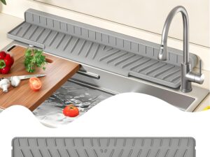 Tappetino in silicone per lavello grigio 40x8 cm