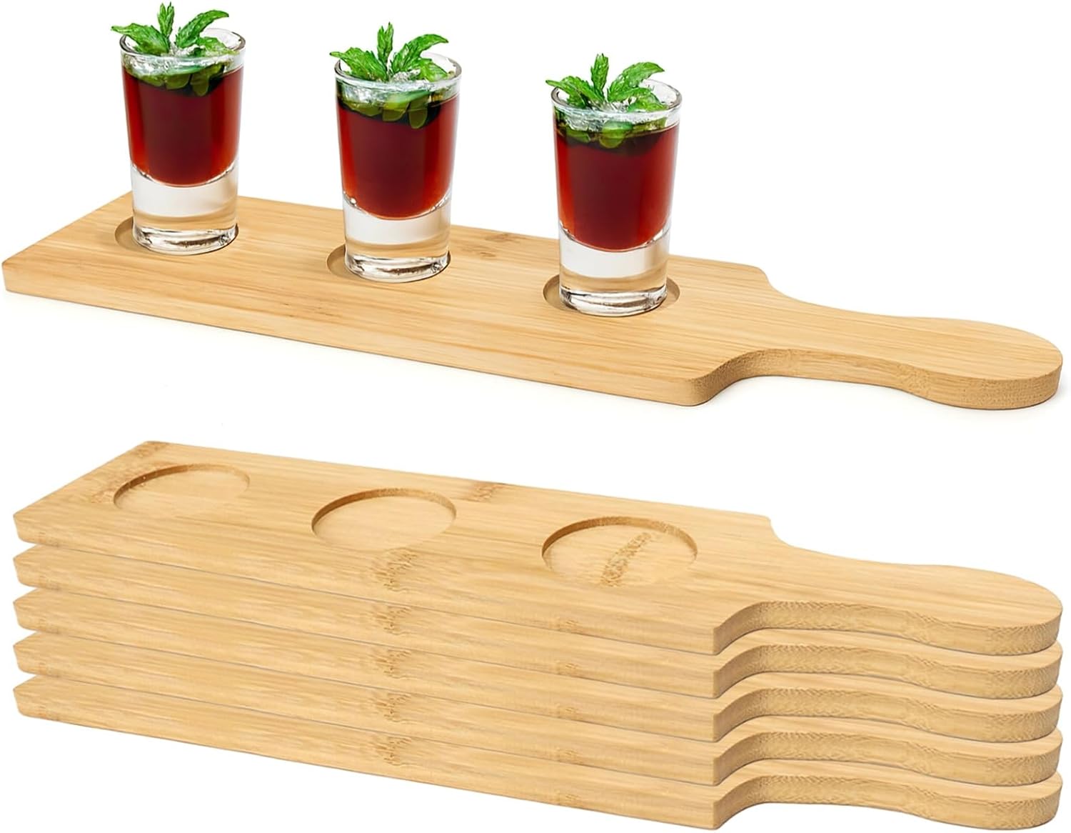 Set 6 tavolette legno per degustazione con fessure