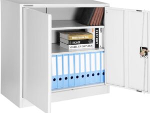 Armadio Metallo 2 Ante 90x40x90 cm con Serratura - STAKMANN
