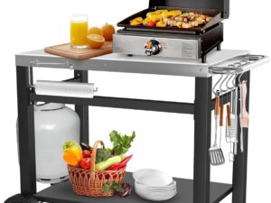 Carrello barbecue doppio piano Grill Force, mobile e pratico