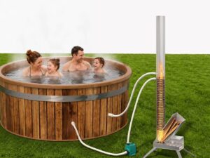 ECOPOOLTECH Riscaldatore piscina a legna, portatile e inox