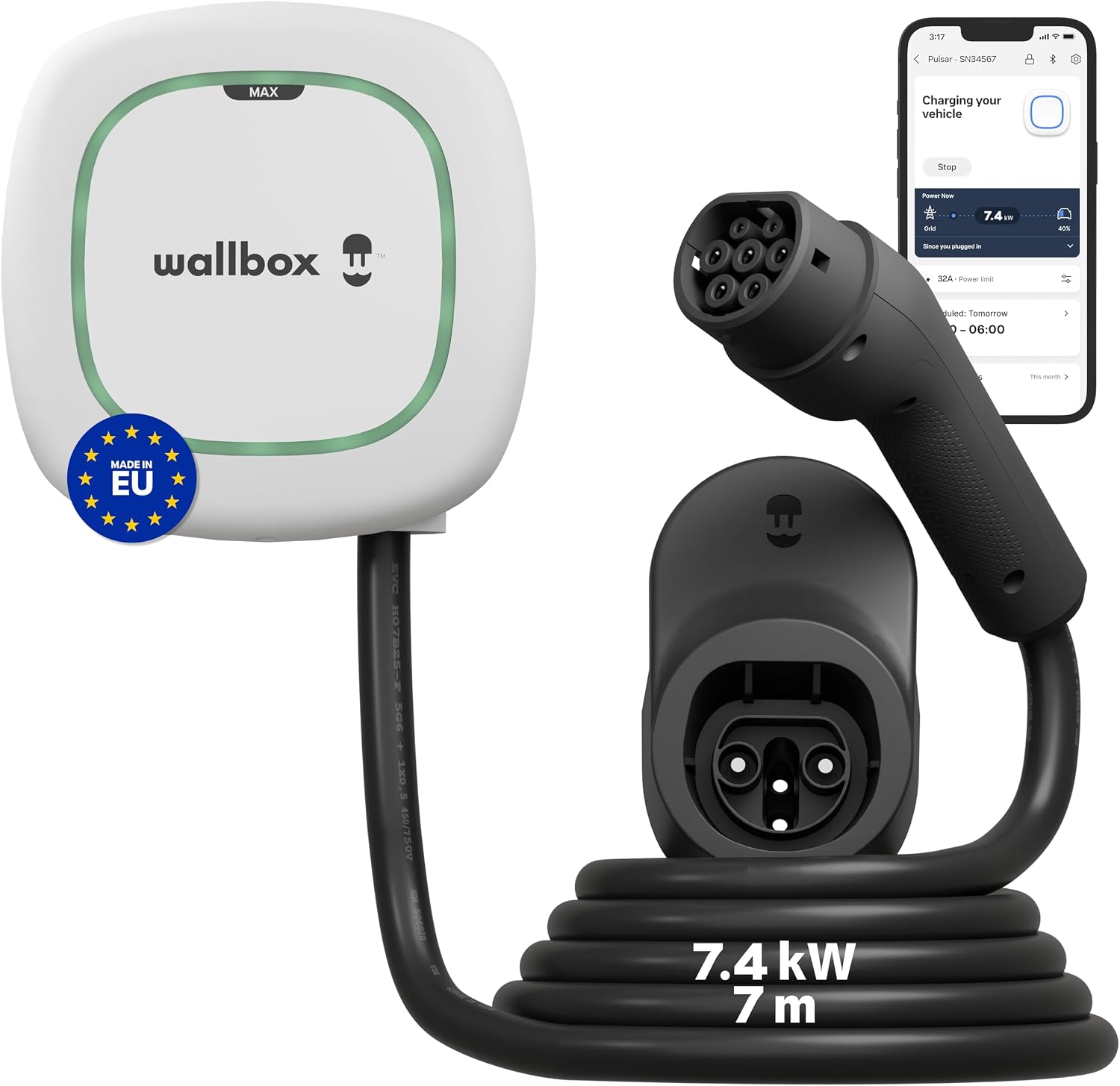 Wallbox Pulsar Max 7.4kW - Caricatore EV fino a 32A