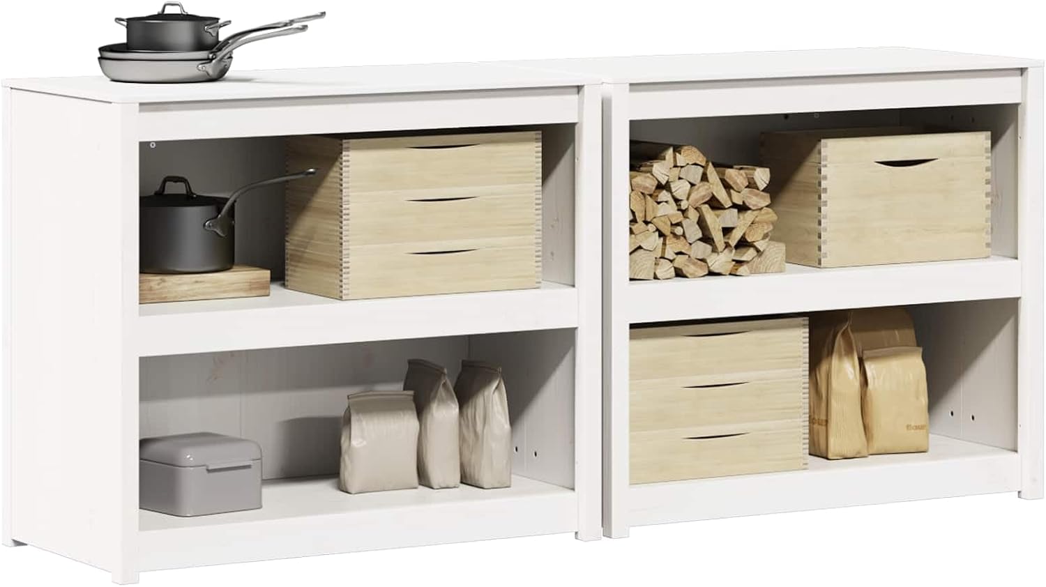 Armadietto da Esterno vidaXL MEPPEL 2 Pezzi Bianco