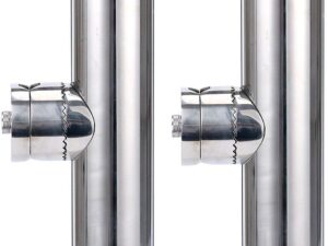 FreeTec Portacanne da Pesca 2 Posti - Staffa Inox 22-26 mm