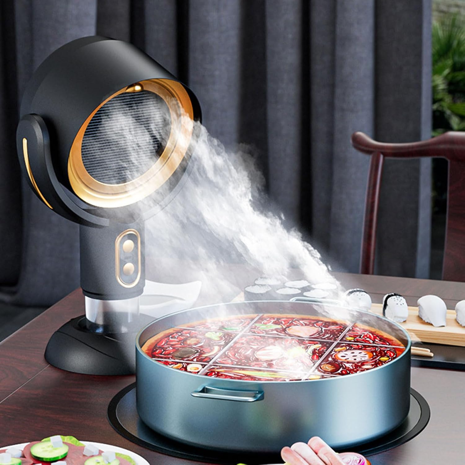 Cappa portatile da tavolo per barbecue e hot pot