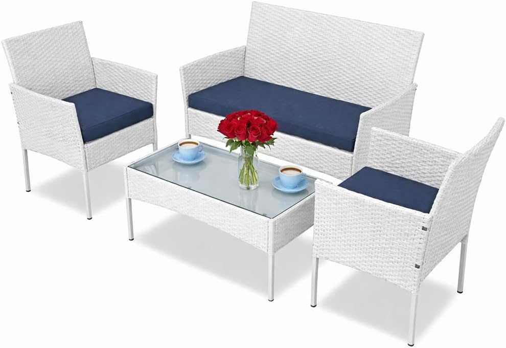 Set Salotto Giardino BAKAJI: Divano + 2 Poltrone + Tavolino