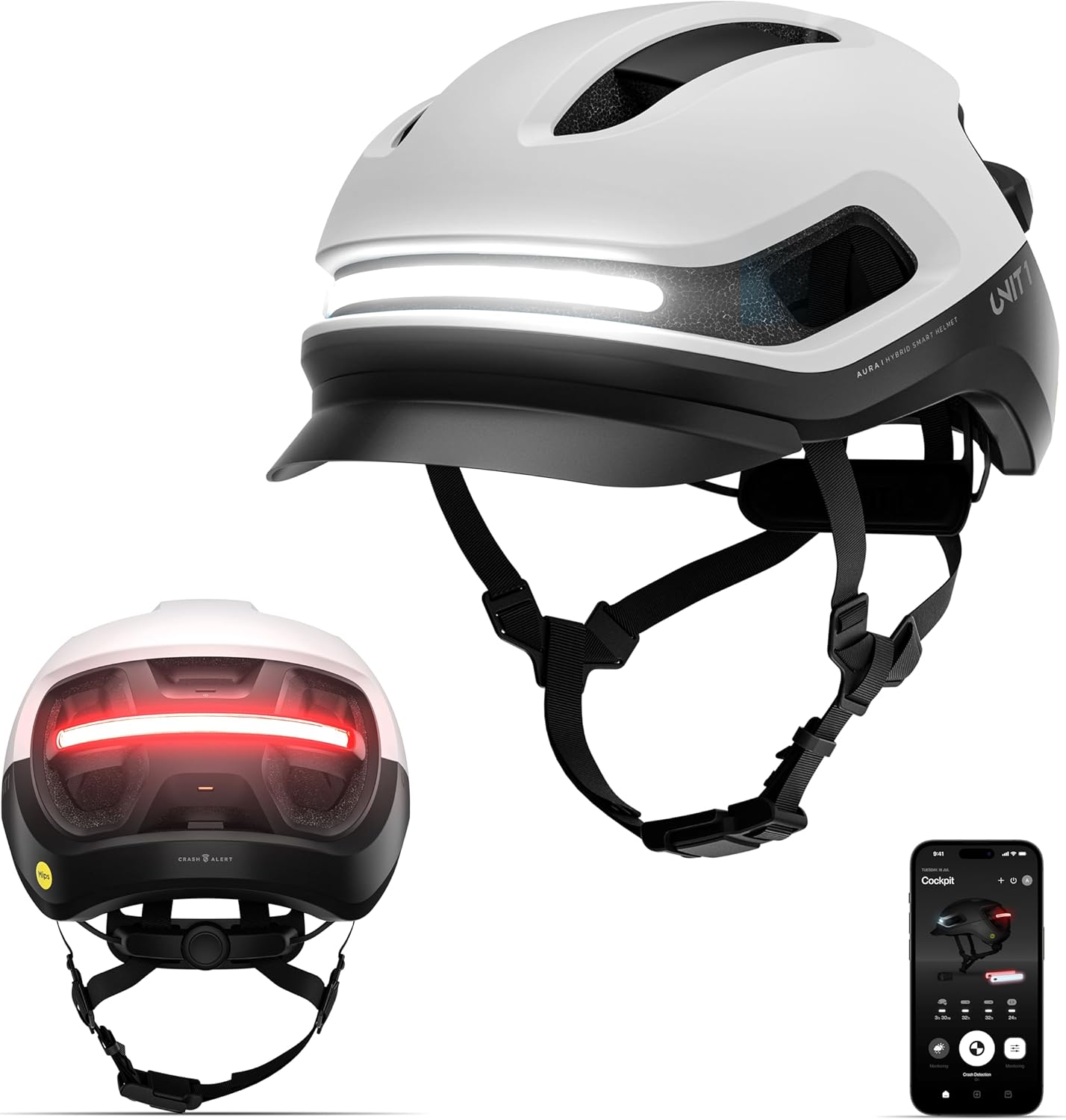 UNIT 1 AURA MIPS: Casco smart per e-bike con luci e SOS