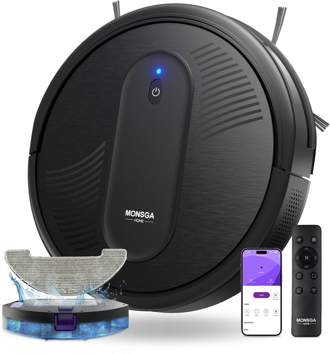 MONSGA Aspirapolvere 3-in-1: 140 min, 4000Pa, App/Alexa