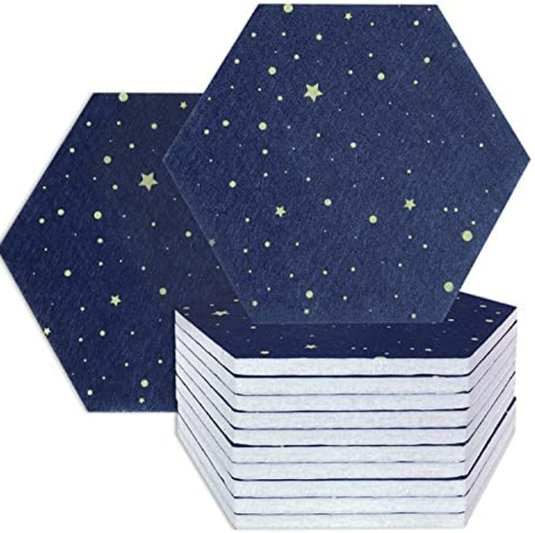 12 Pannelli Acustici Esagonali Stellati Blu - Tsudoku