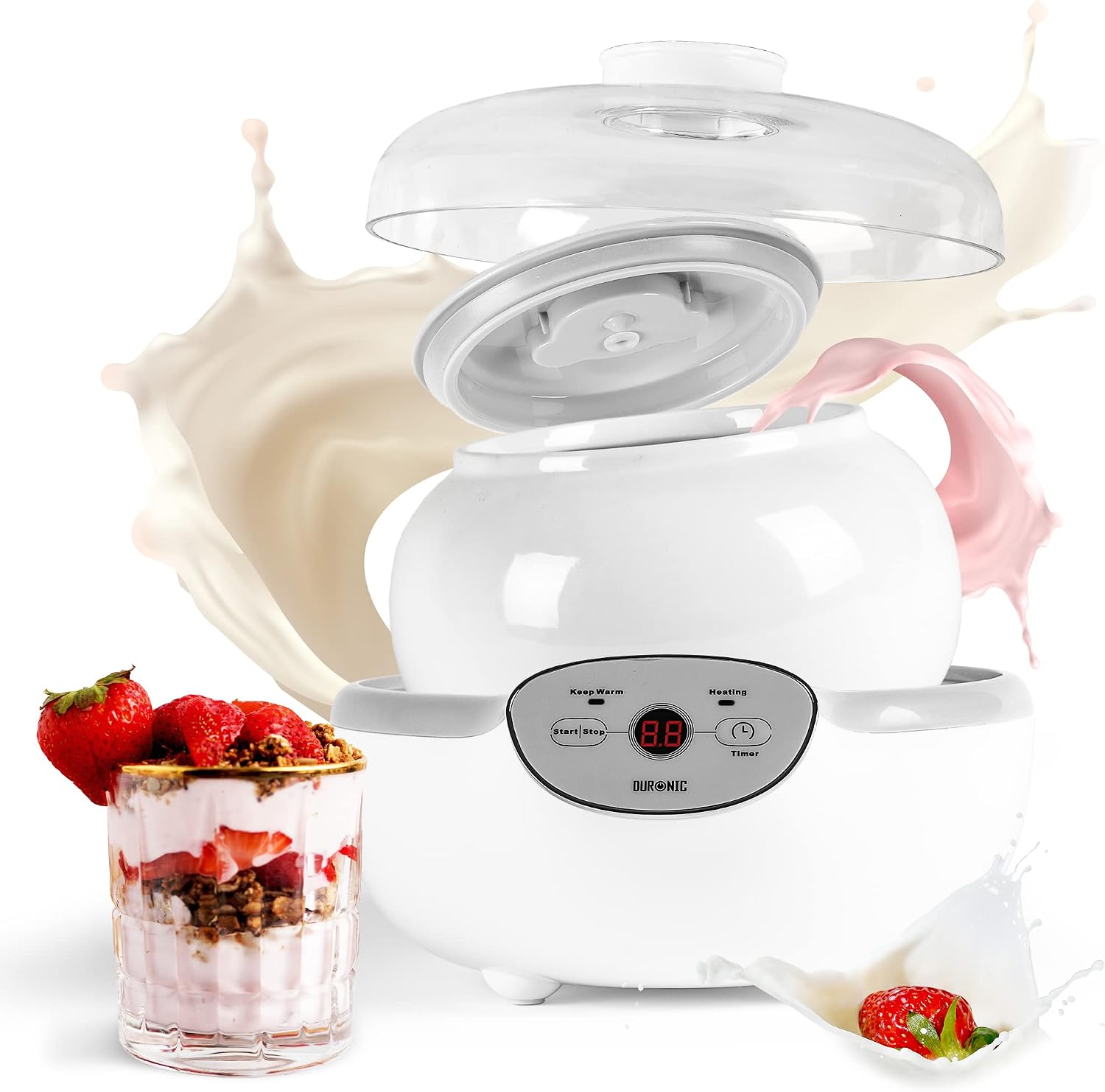 Duronic YM1: Yogurtiera elettrica con 1 vasetto da 1.5L