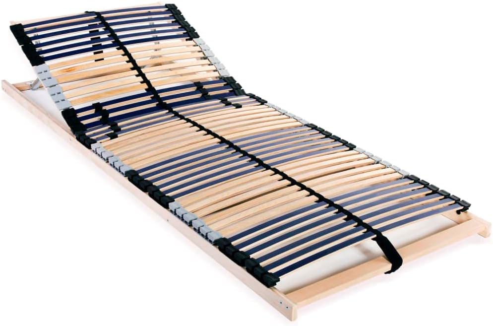 JHQHSM Rete a doghe in legno 80x200 cm - 42 doghe e 7 zone