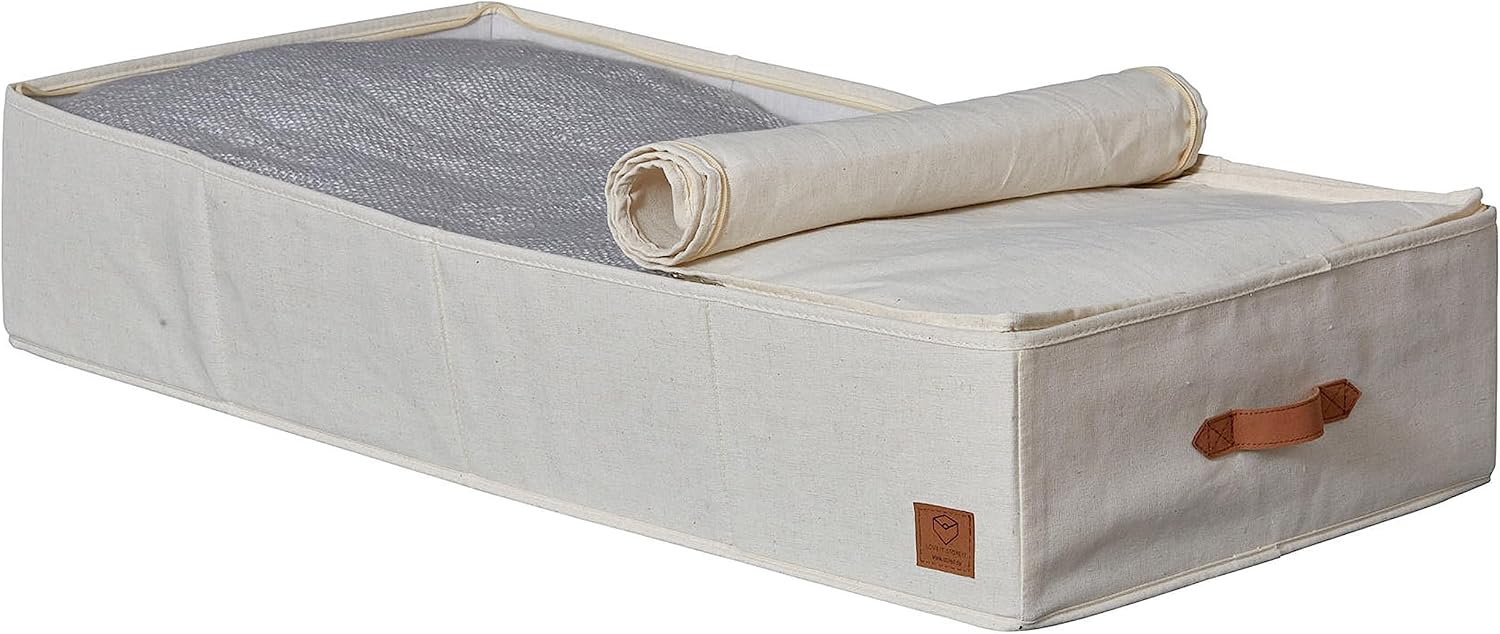 Contenitore Sottoletto Lino Cotone 90x45 cm - Beige