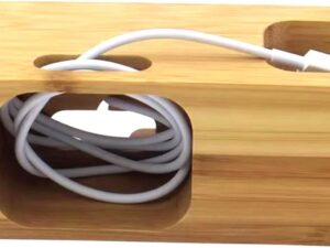 Stazione ricarica legno per telefono e smartwatch